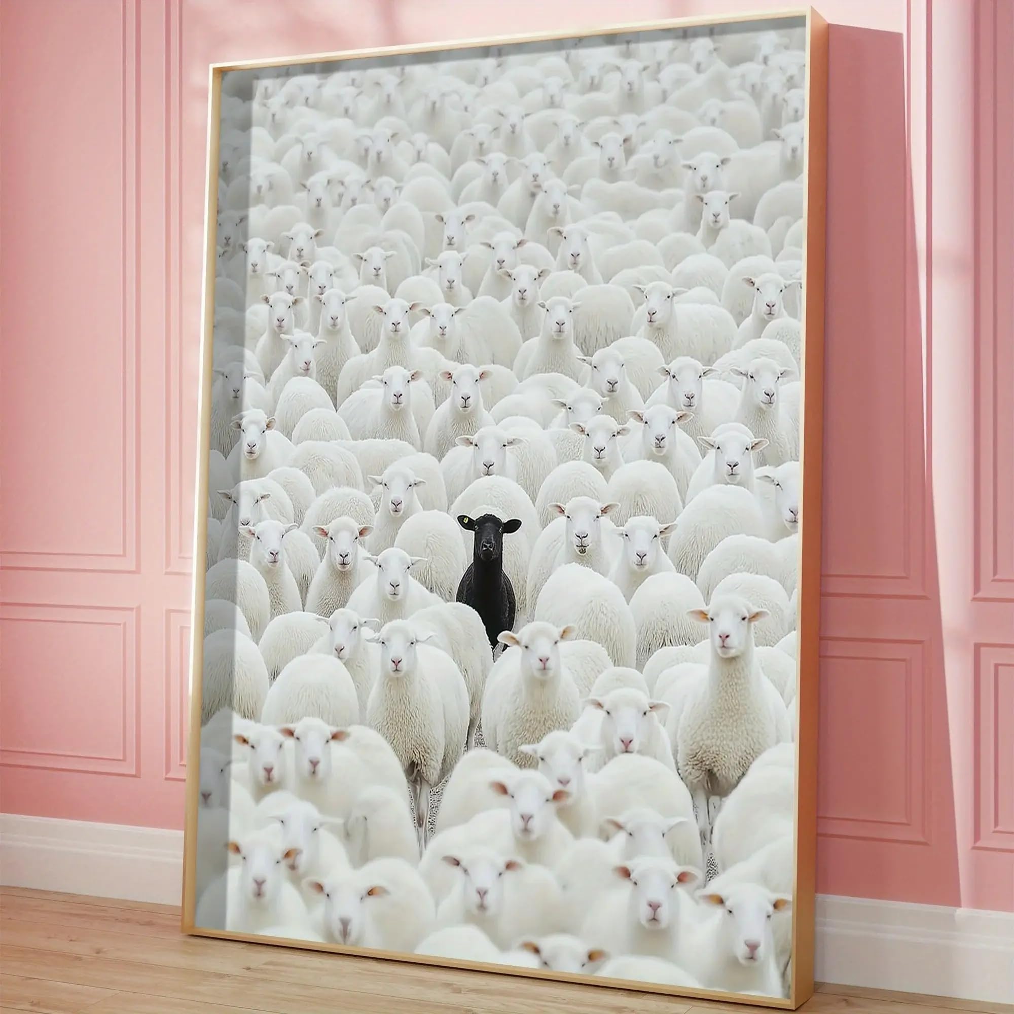 XINBAO Poster su tela Pecora nera, decorazione artistica con animali retrò classici, quadri da parete, stampe, quadri, decorazioni artistiche, decorazioni per la casa 70x100 cm senza cornice