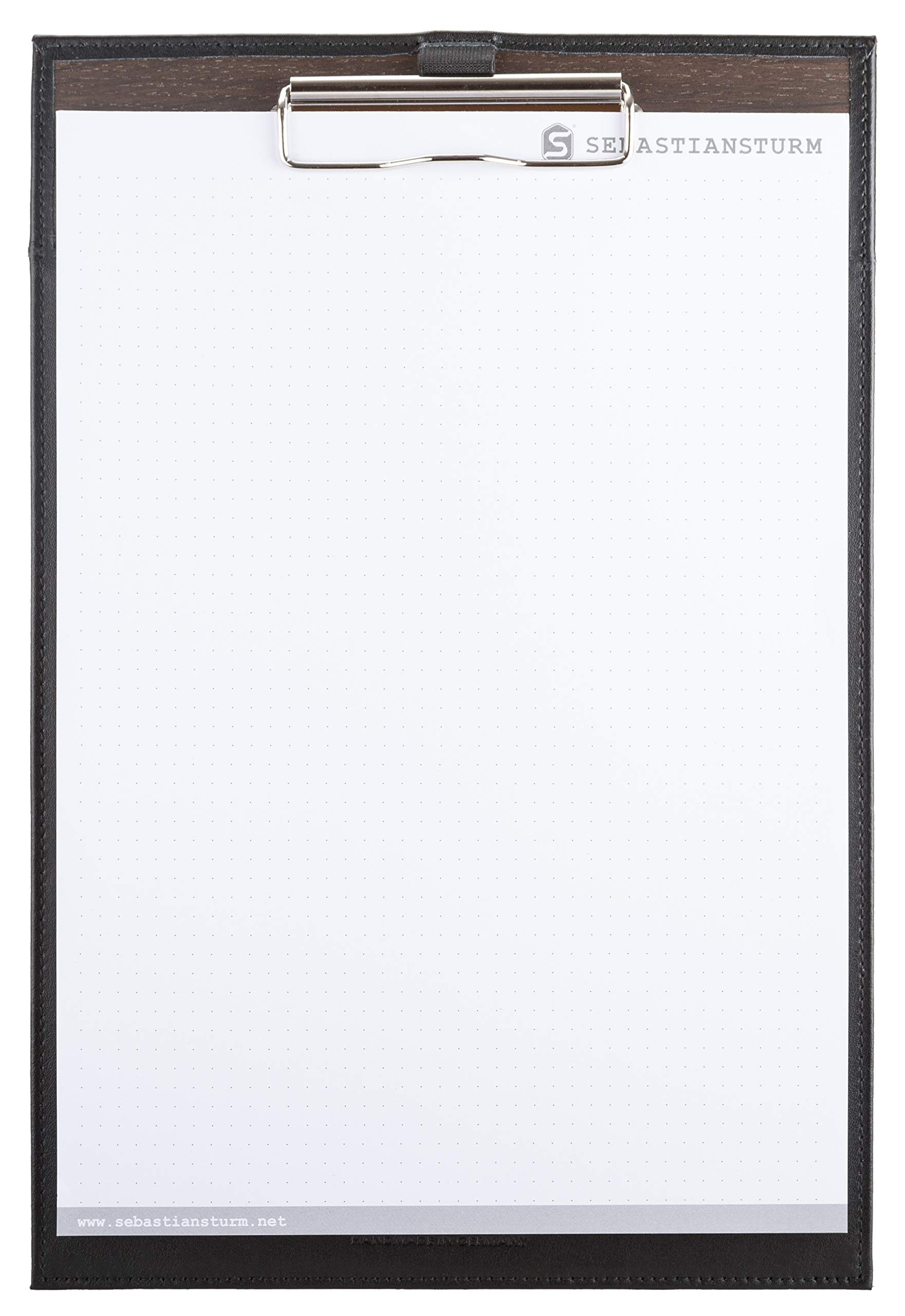 Sebastian Sturm Jack Clipboard A4, Black leather / wood smoked oak - Image 2