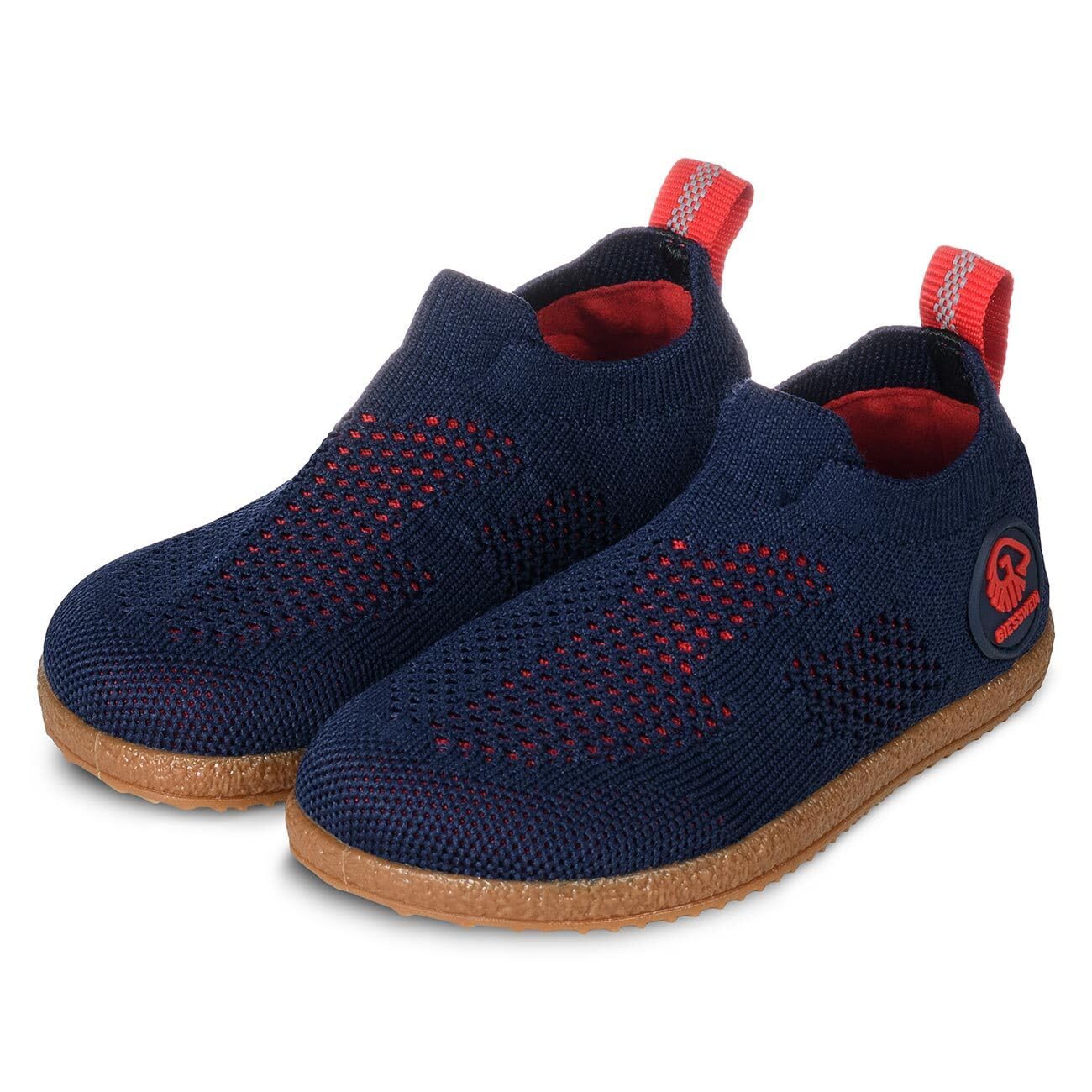 Giesswein Alpbach Kinder Hausschuhe – Atmungsaktive Kinderschuhe aus recyceltem Material, leichte Slipper mit Innensohle aus Lyocell & Baumwolle, Fersenlasche & elastischem Einstieg