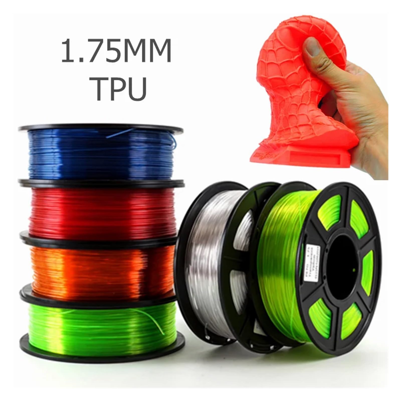Znacznik skanowania 3D Filament do drukarki 3D 1,75 mm 250G TPU Filament do drukowania 3D z tworzywa sztucznego, elastyczne materiały do ​​drukowania żarnika Szary Czarny Czerwony Kolor Markery odbici