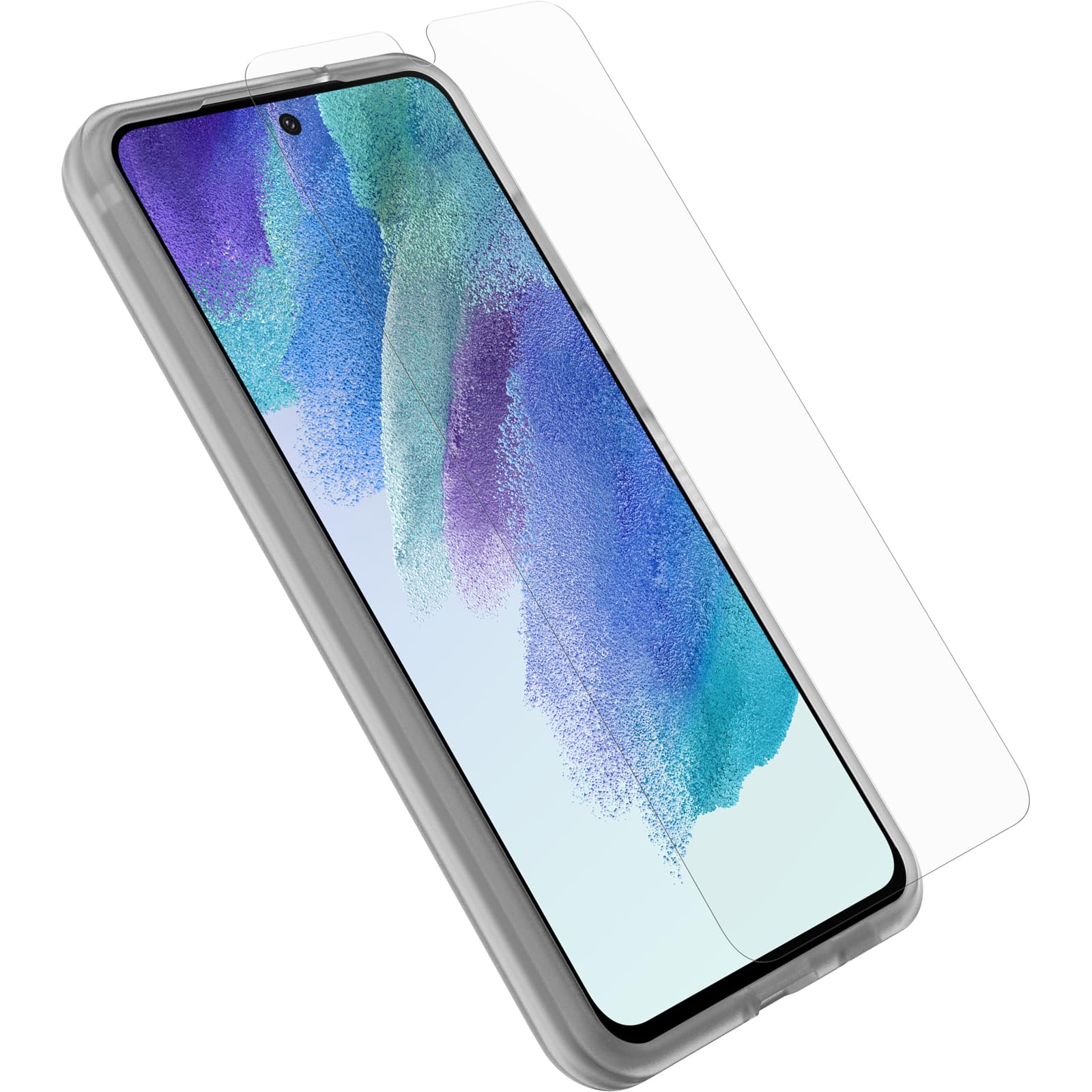 OtterBox Drop Protection Bundle for Samsung Galaxy S21 FE 5G; React Series Case Tested to Military Standard and Trusted Glass Screen Protector, Clear