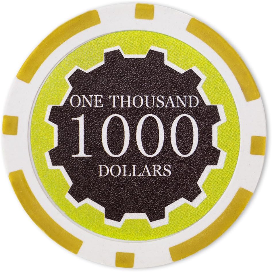 50 1000 Eclipse Clay Composite 14 Gram Yellow Poker Chips, Poker Chips