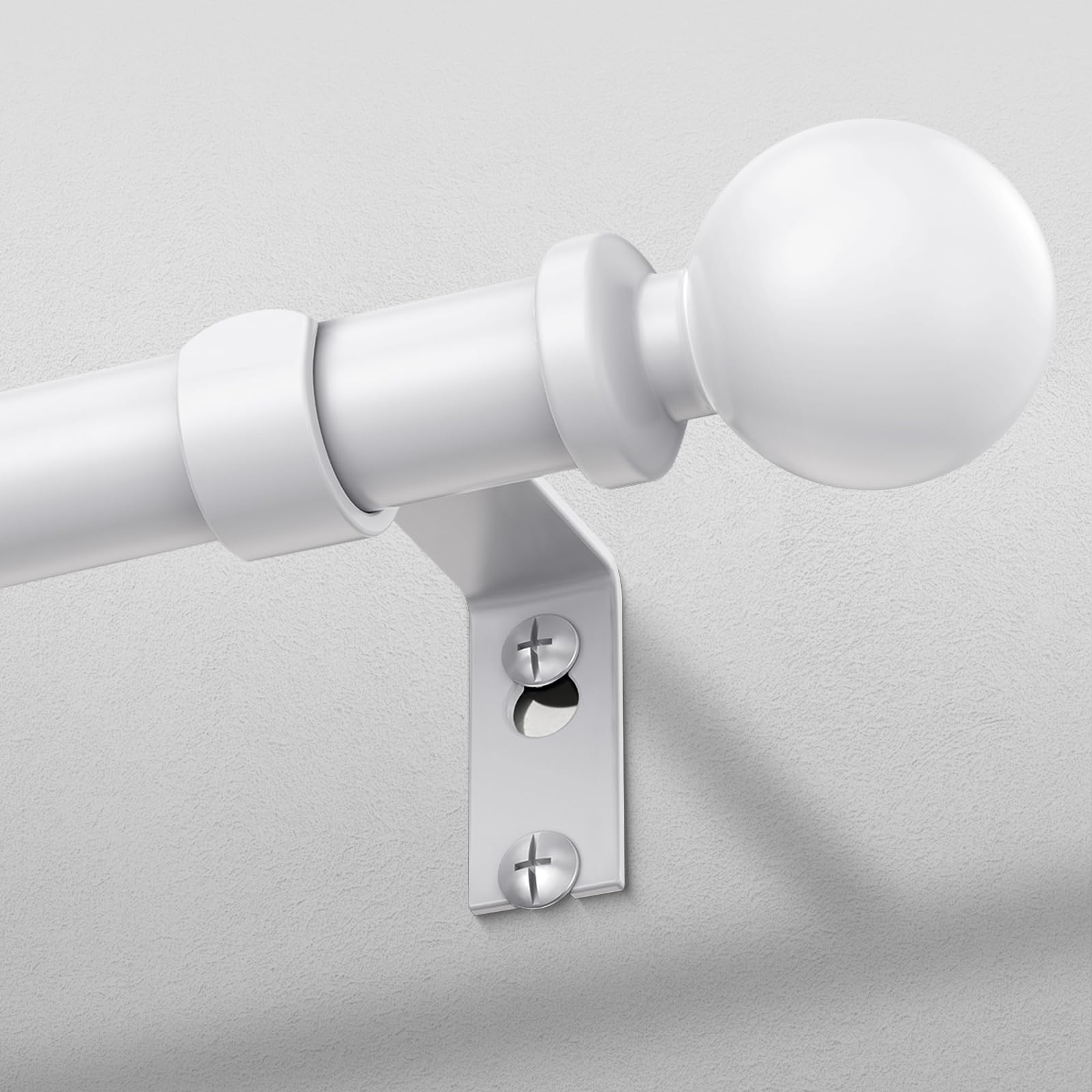 Photo 1 of Wolistsa White Curtain Rod 36-91 Inch, 1 Inch Adjustable Heavy Duty Curtain Rods for Windows, Decorative Modern Window Treatment Rods, Telescopic Splicing Metal Drapery Pole, Easy Installation