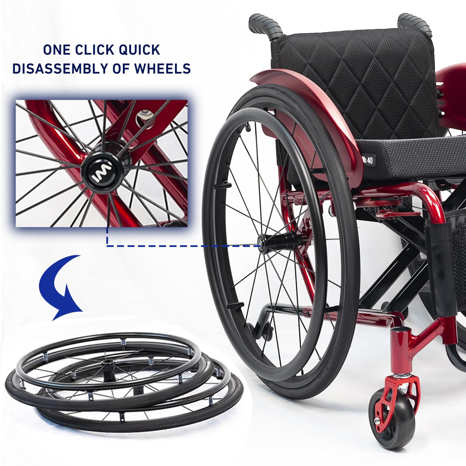 Silla De Ruedas Deportiva Ligera,silla De Ruedas Deportiva Ultraligera Plegable Todo Terreno,silla De Ruedas Manual Portátil De Aleación De Aluminio Autopropulsada,silla De Ruedas De Transporte Plegab