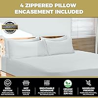 Vista 2 de MATTSHIELD Max Comfort - Juego de 4 protectores de almohada, estándar, con cremallera, 100% impermeables, superficie de rizo de algodón orgánico