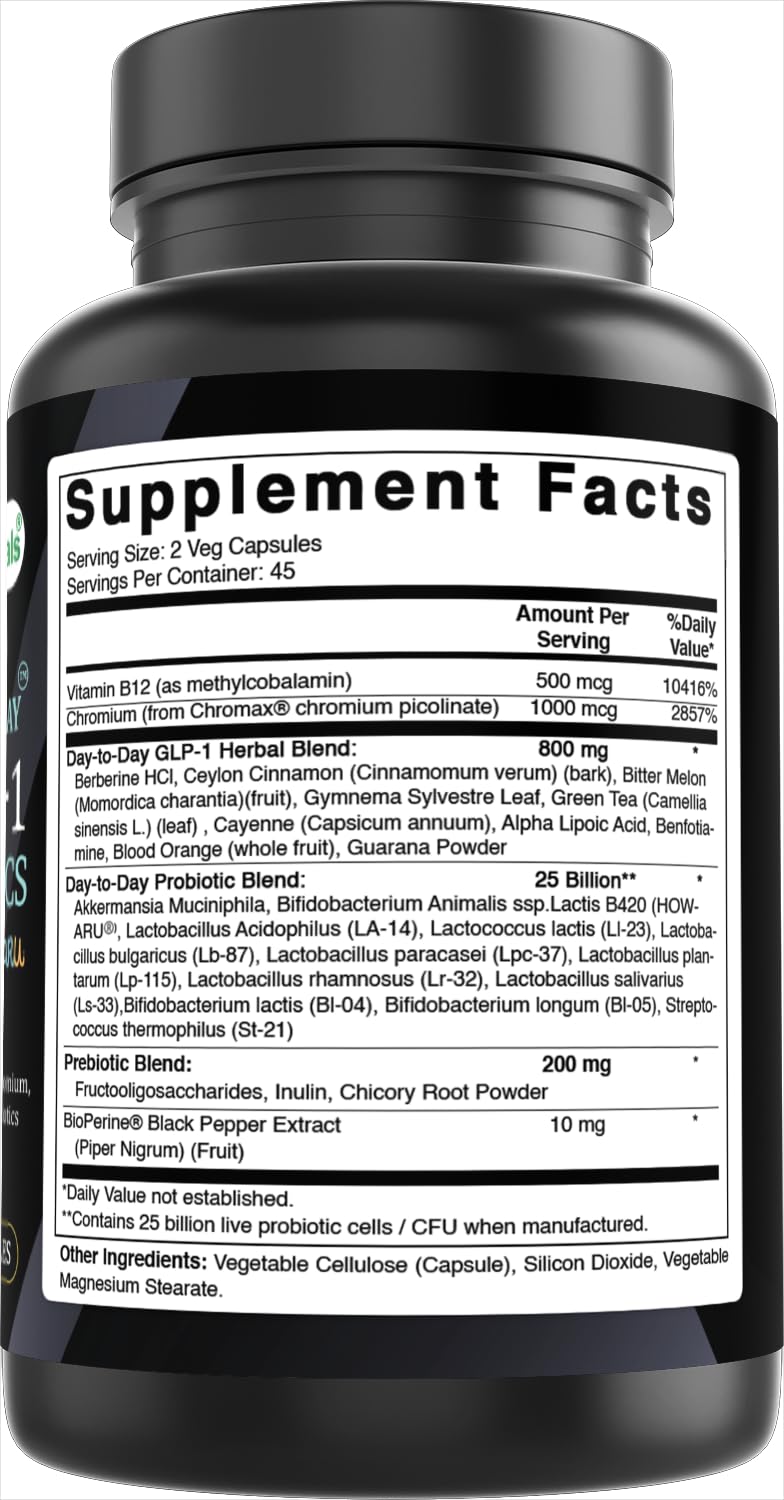 best probiotic glp 1 Amazon.com: Best Naturals Day-to-Day GLP-1 + Probiotics Supplements 90 Veg  Capsules