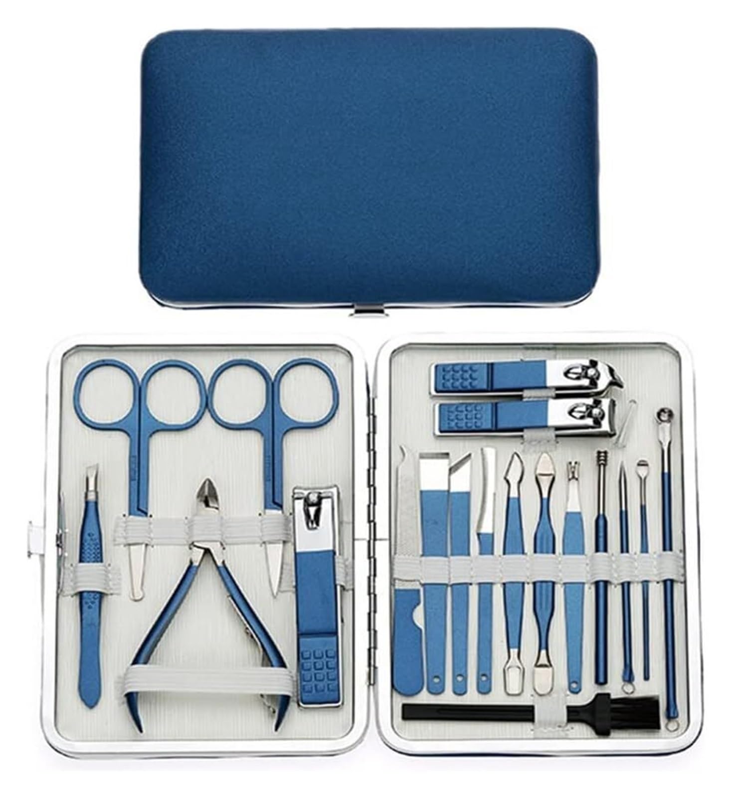 Kit de Cuidado de uñas de Acero Inoxidable para manicura y pedicura con cortaúñas, limas y Tijeras.