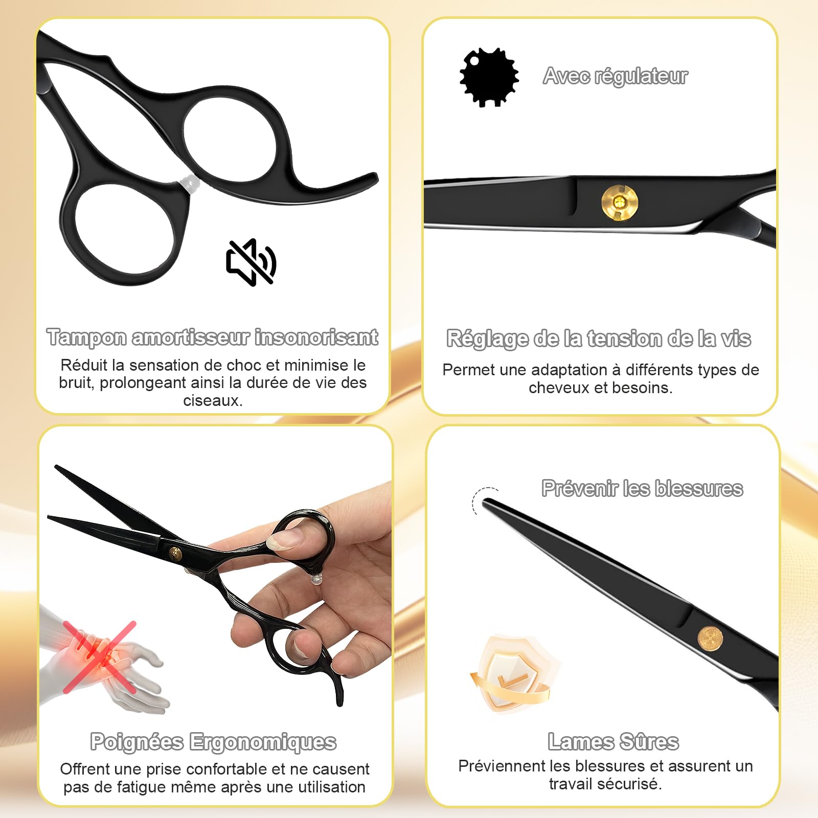 SURFOU Hair Scissors Set 6.7 Inch Hairdressing Scissors Professional Hair Scissors 2 Stainless Steel Sharp Thinning Scissors Precise Haircuts - Image 3