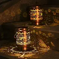 2Pack Solar Lights Dragonfly Solar Lanterns Outdoor Waterproof - Garden Decor Birthday Gifts for Women Mom Grandma Hanging Decoration Outside for Yard, Patio, Backyard, Porch