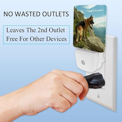 Miniatura 3 de LORVIES Luz nocturna LED con enchufe de pastor alemán, sensor automático, del atardecer al amanecer, noche decorativa para dormitorio, baño, cocina,