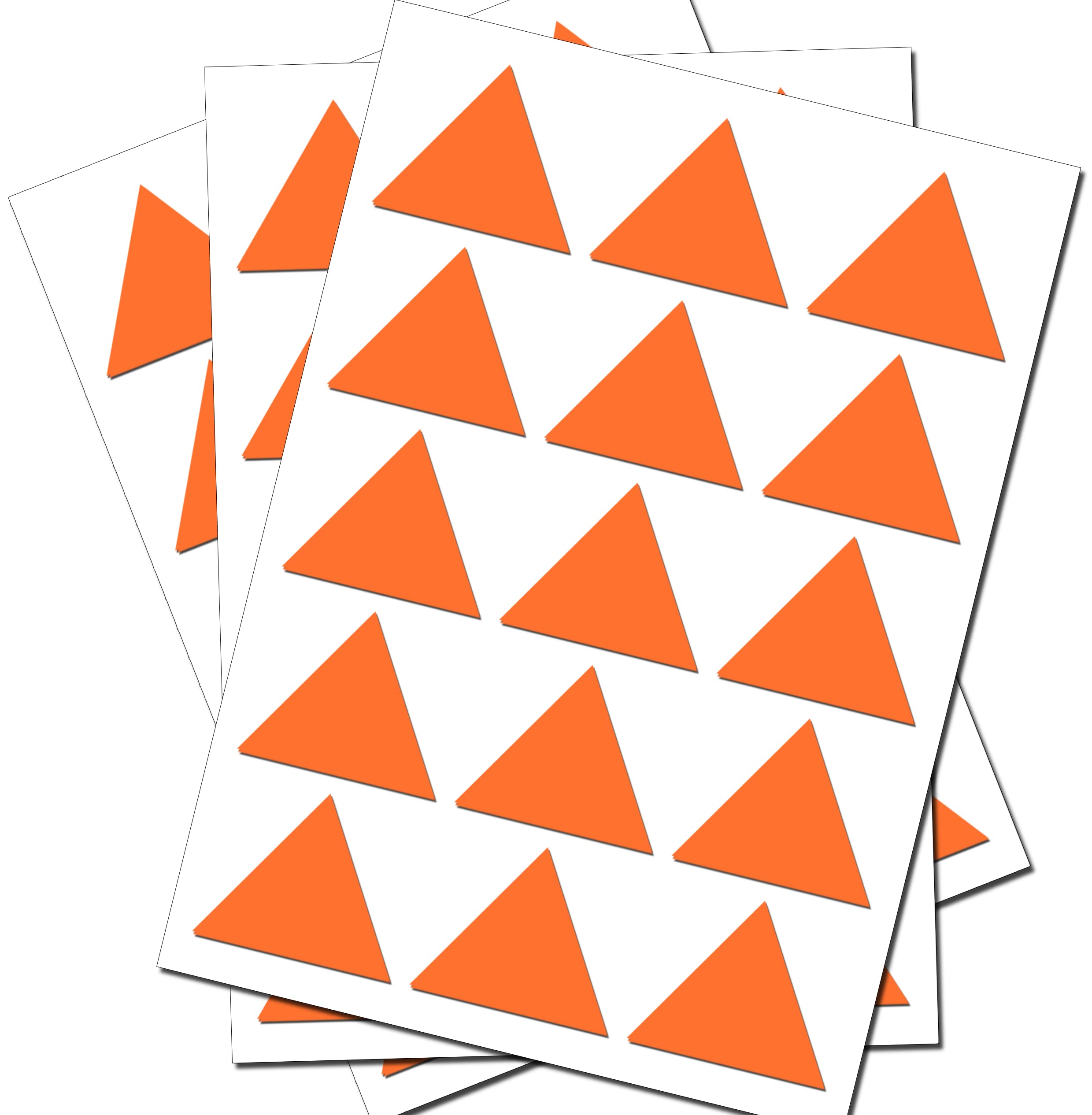Party Decor Orange 100 Triangles - Removable Self Adhesive Waterproof Durable Vinyl Stickers - Digitally Cut To The Sticker Shape - Size 20Mm