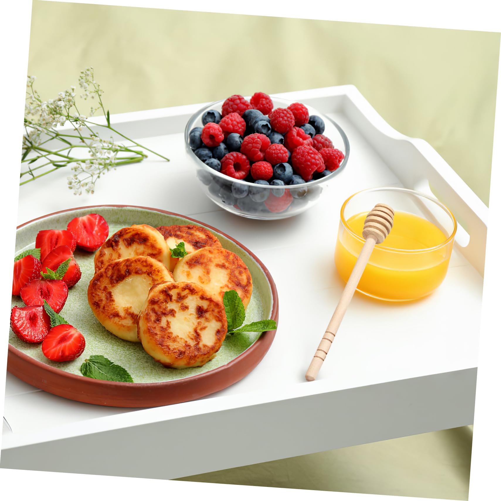 SHOWERORO 3pcs Wooden Honey Jam Syrup Wooden Dipper Sticks for Honey Syrup and Jam Reusable and Stirrer