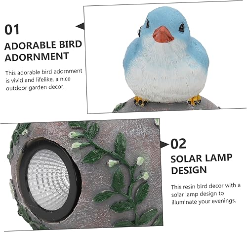 Miniatura 5 de Resina solar pájaro ornamento jardín decoración auto noche iluminación patio pájaro decoración patio paisaje luz solar ornamento