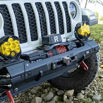 RUGCEL WINCH 13500 lb Synthetic Rope Winch 12V Waterproof Electric Winch,2 in 1 Wireless Remote Control, for SUV, Truck & Trailer - TANK Series