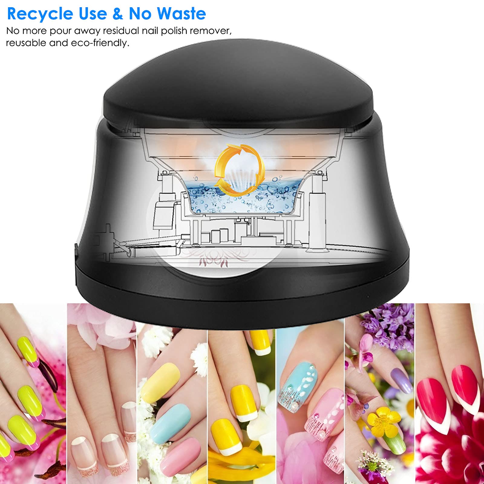 Máquina Removedora de Vapor de Esmalte de Uñas Eliminador de Esmalte de Vapor Eléctrico Vaporizador de Uñas Nail Art Salon Tool Steam Armor Remover