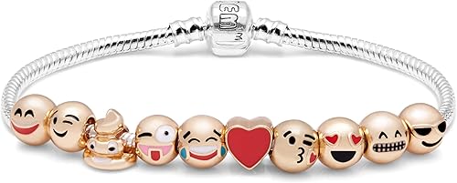 Pulsera Emojem Charm Chapado en oro de 18 quilates Joyas Emoji Regalo de pulsera para mujer