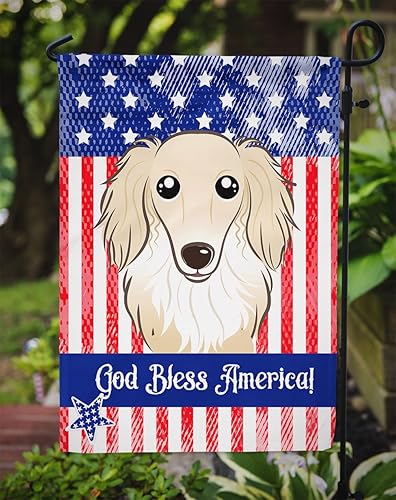 Vista 66 de Caroline's Treasures BB2171GF American Flag and Border Collie Garden Flag Mailbox Flag Decorative Yard Flag Banner Outside Patio Artwork Yard Flower