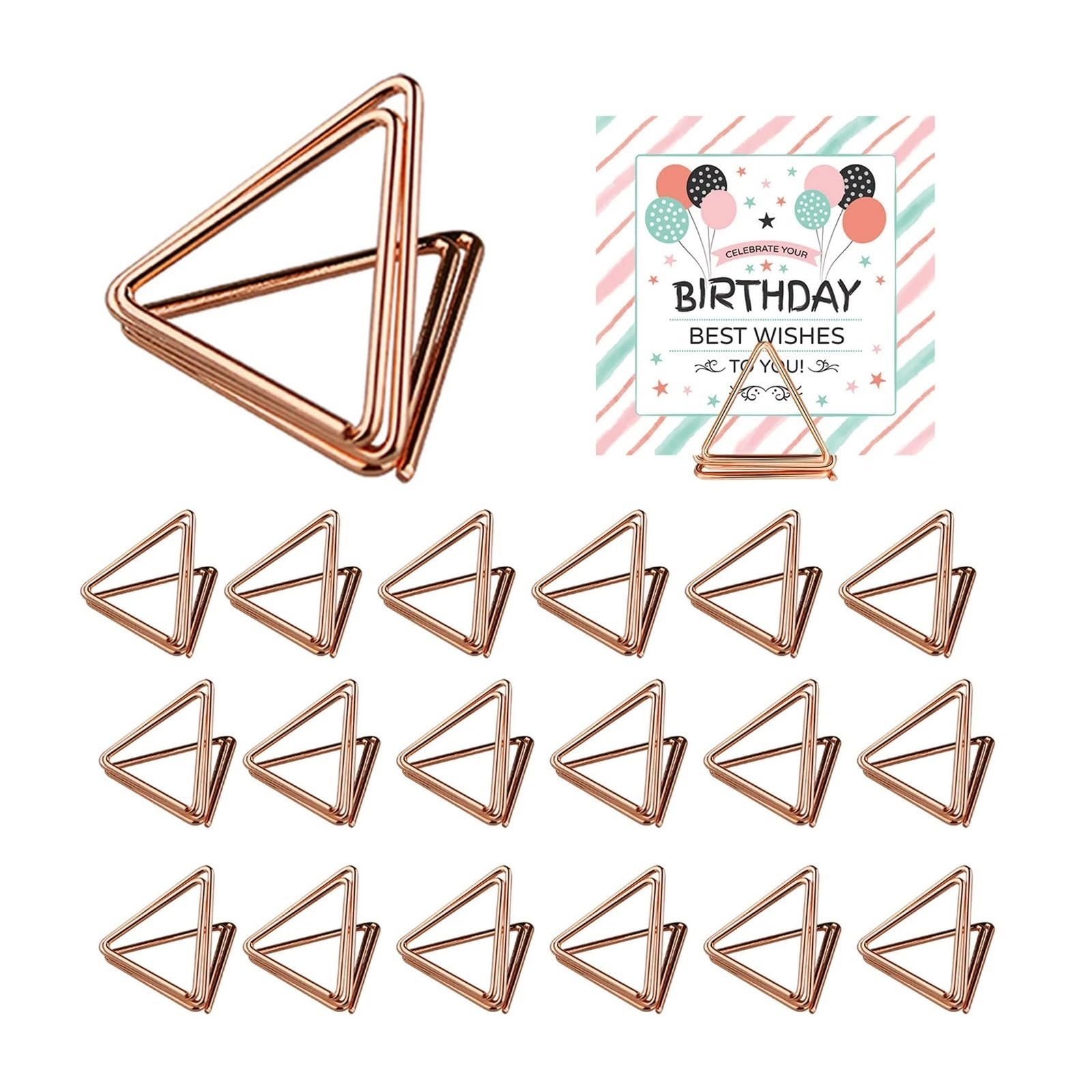 QMDSNFB Table Number Holders 10/24pcs Metallic Gold Place Cards Table Number Stands for Photos Food Sign Memo Note Place Card Display Holder Wedding Supplies(Rose Gold 24pcs)