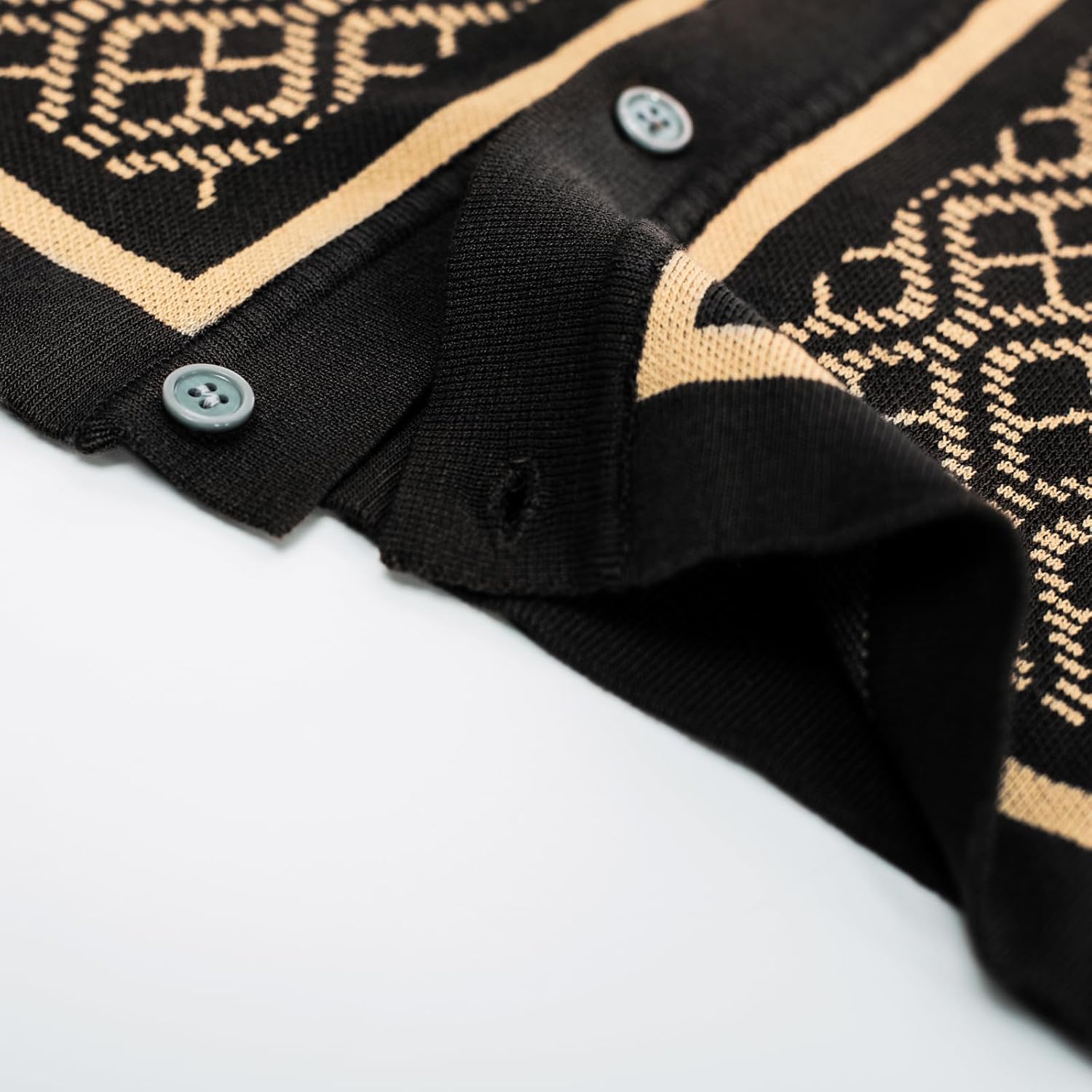 PJ PAUL JONES Men's Polo Shirts 70s Vintage Shirts Contrast Knitted Polo Shirts - Image 4