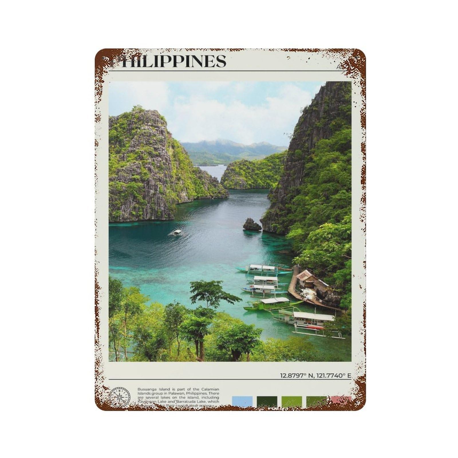 xiaoxiaoshen Real Photo Philippines Decor Wall Decor Art Metal Tin Poster Modern Home Decor Art Home Bar Shop Decorations Vintage Sign 40x30cm