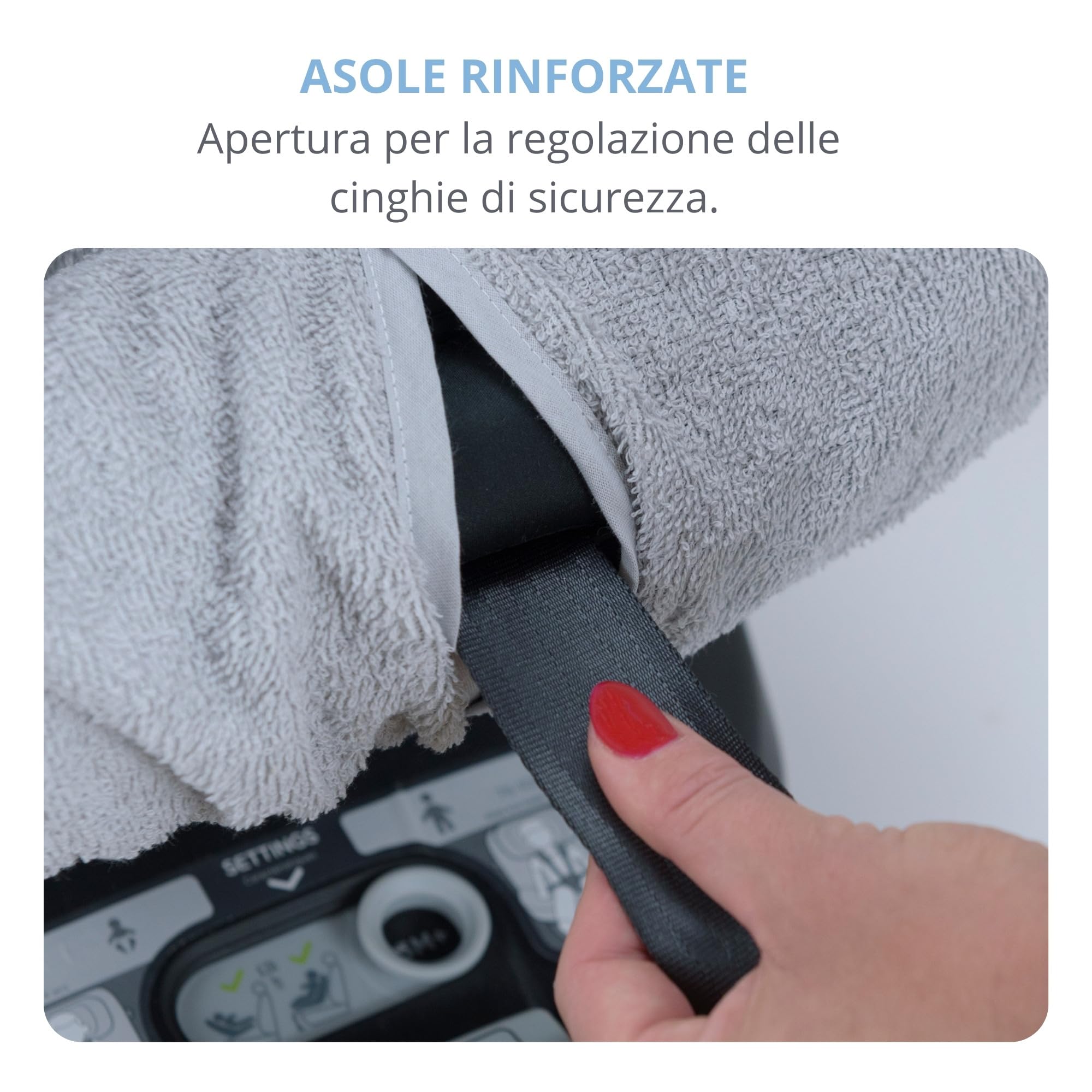 Babysanity spugna copri ovetto seggiolino 0-13 Kg cotone 100% adattabile alla maggior parte di ovetto in commercio (BIANCO COTONE)