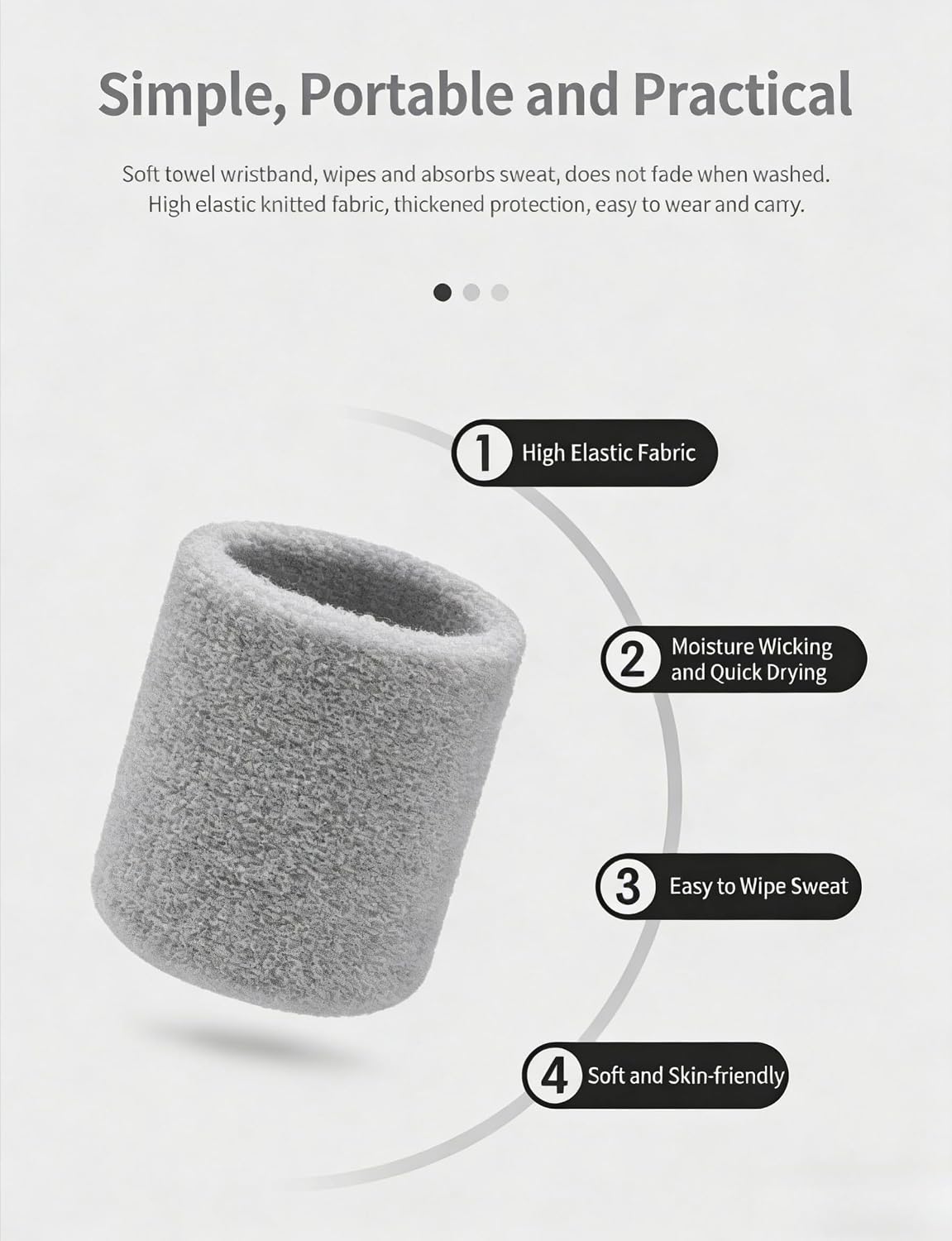 Six-Pack Sports Sweat-Absorbing Cotton Wristbands, Suitable for Basketball and Badminton, Fitness, Running, Sprain Protection, and Joint Towel Wristbands