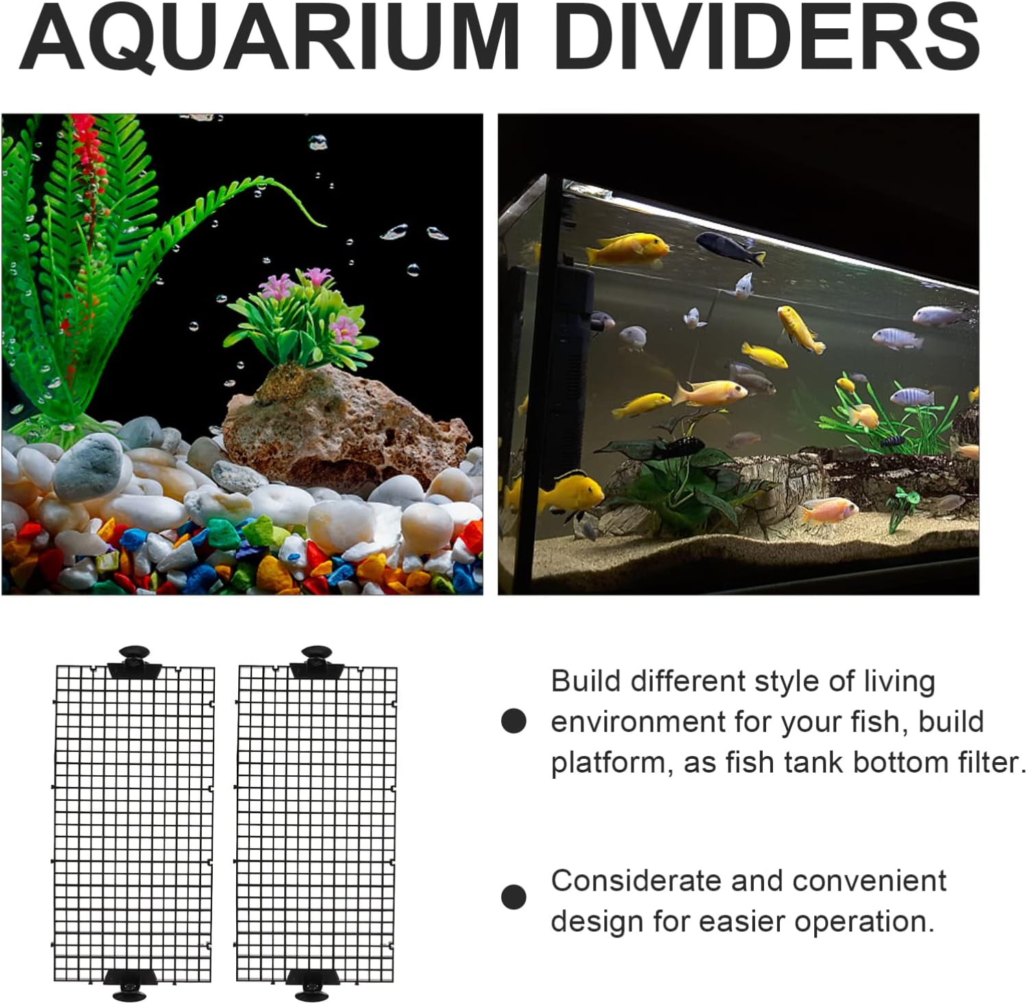 TOYANDONA 1set Fish Tank Divider High Transparency Isolation Panels Suction Cups for Breeding and Separating Fish Aquariums