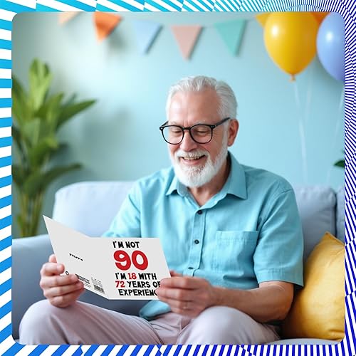 Vista 52 de Tarjeta de cumpleaños número 98 para mujeres y hombres – Not 98 I'm 18 With 80 Years Experience – Divertida tarjeta de cumpleaños noventa y ocho