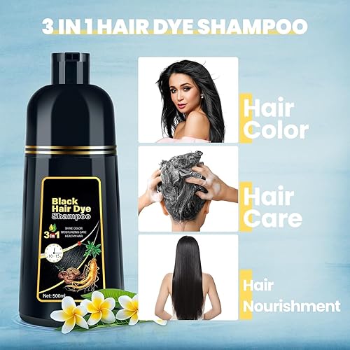 Miniatura 4 de JUANCHI Champú para cobertura de cabello gris - Fórmula herbaria 3 en 1 para mujeres y hombres, 16.9 fl oz (negro)