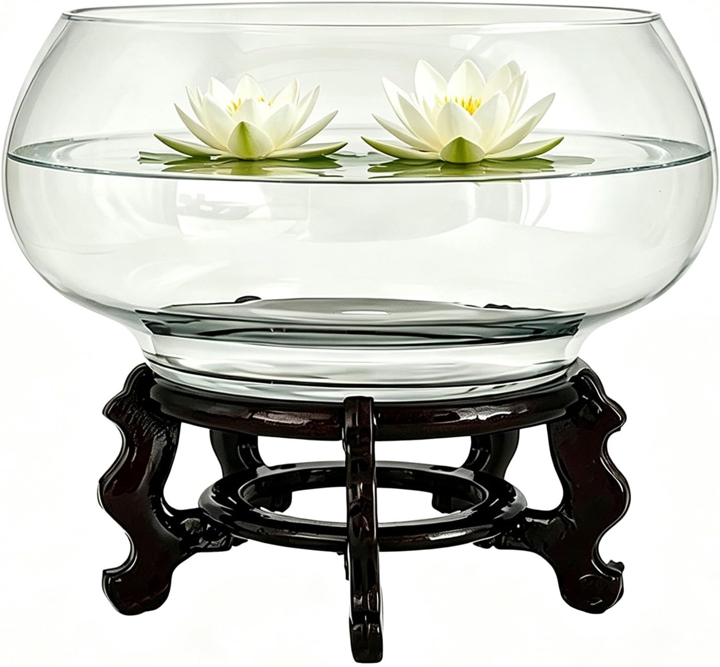 10-Inches Large Lotus Bowl Planter Clear Glass Lotus Flower Succulent Bowl Indoor Hydroponic Aquatic Plant Bonsai Terrarium Table Centerpiece Lotus Pot Can Double As a Fish Tank (Large)