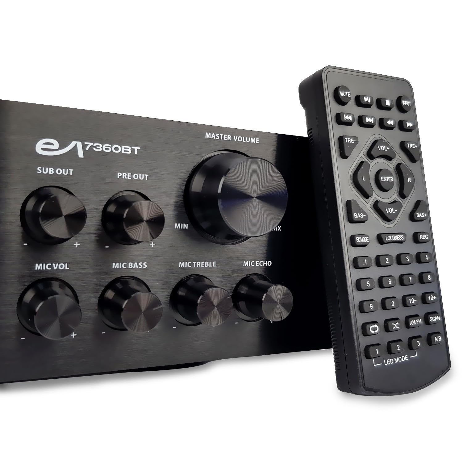 Evidence Acoustics Amplificatore HiFi EA-7360-BT - Karaoke 5.2 / USB SD BT FM - 4 x 75 W + 3 x 20 W + chiavetta USB 32 G