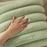 Yaertun Sage Couvre-oreillers décoratifs à rayures vertes 16x16 Ensemble de pouces 2 Coussin en peluche avec velvet Retour Faux Lapin Coussinet Couvre Canapé Couch Chambre à coucher