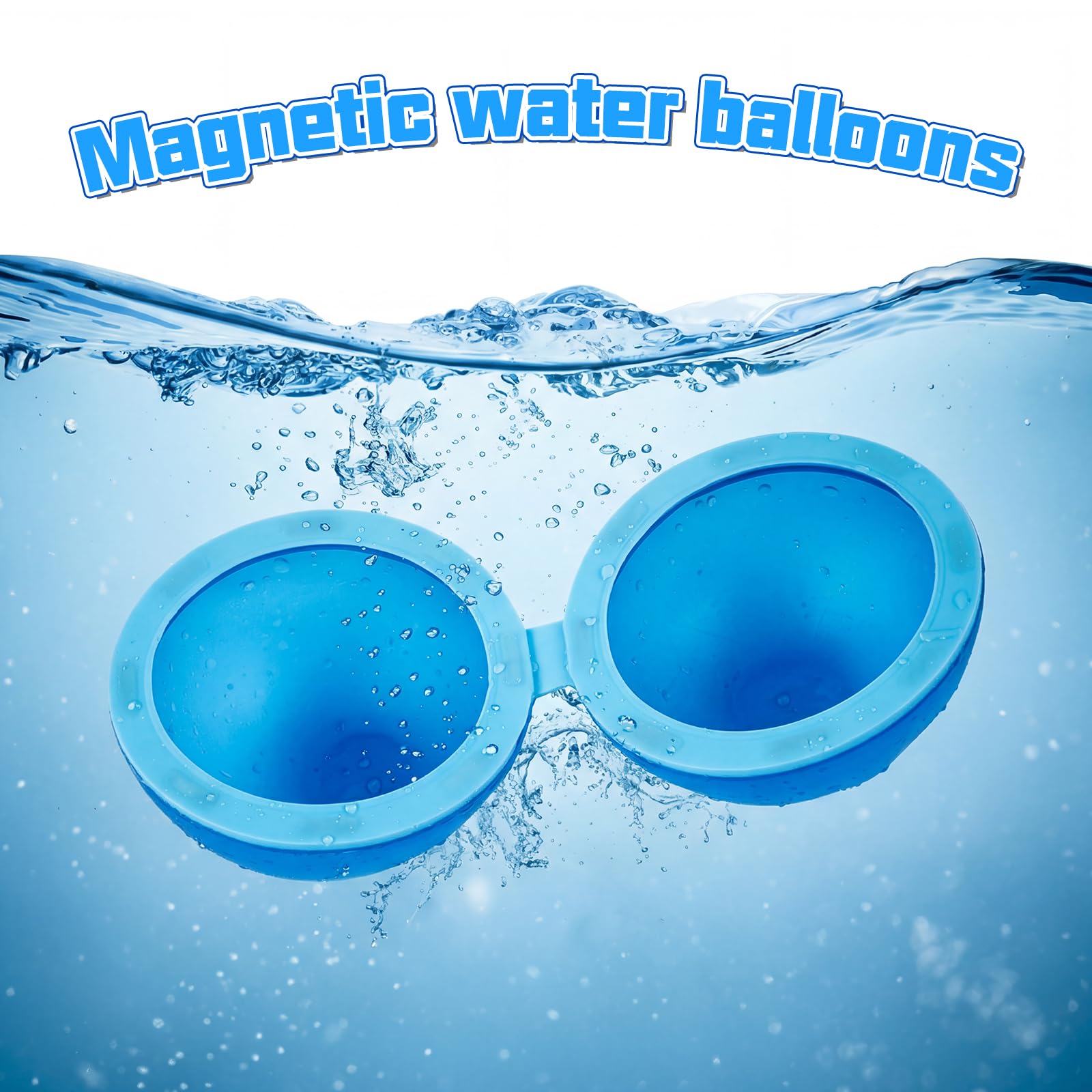 Magnetische Wasserbomben Wiederverwendbar 8 Stück, Silikon Wasserbomben Selbstschließend, Sommer Wasserspielzeug für Garten, Pool, Strand & Party