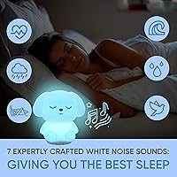 Vista 4 de Mindfulness 'Breathing Puppy' 4-7-8 Luz de respiración guiada de meditación visual Dispositivo 3 en 1 con luz nocturna y máquina de ruido