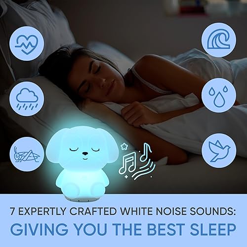 Miniatura 4 de Mindfulness 'Breathing Puppy'  4-7-8 Luz de respiración guiada de meditación visual  Dispositivo 3 en 1 con luz nocturna y máquina de ruido para