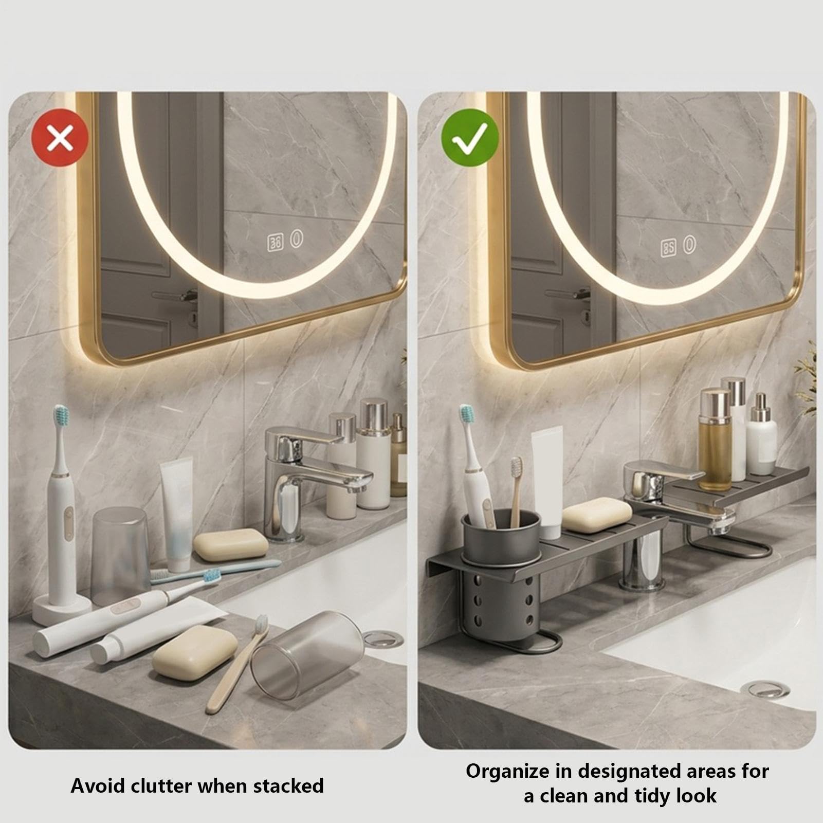 Mensola Sopra Lavello Supporto in Acciaio al Carbonio Senza Trapano | Sopra Mensola Bagno Per Cucina Lavanderia Camper Bagno Finestra Angolo Piano Lavabo