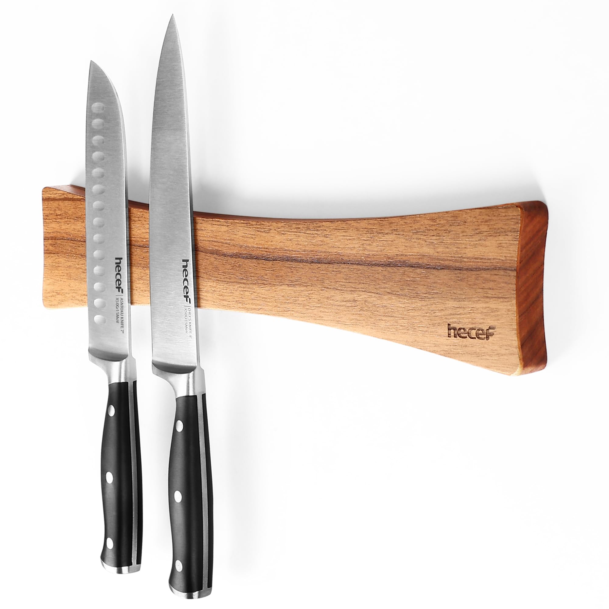 hecef Barre Magnétique pour Couteaux et Ustensile – Support Porte Couteaux Aimanté en Bois Stable, Aimant Couteau Mural – Ailes de Papillon Design (40,6 * 8cm)