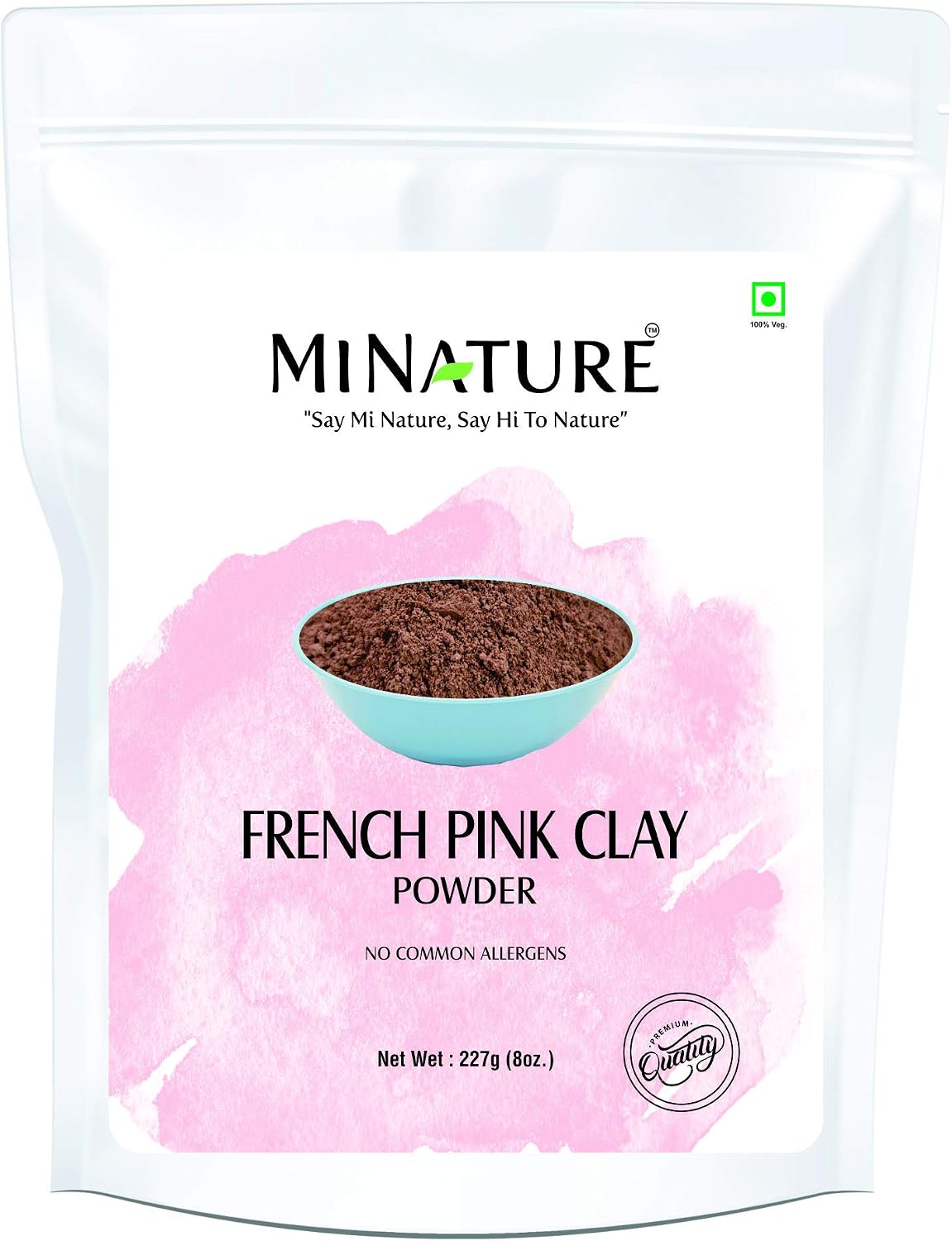 French Pink Clay powder by mi nature, 227 g (Pack of 1)