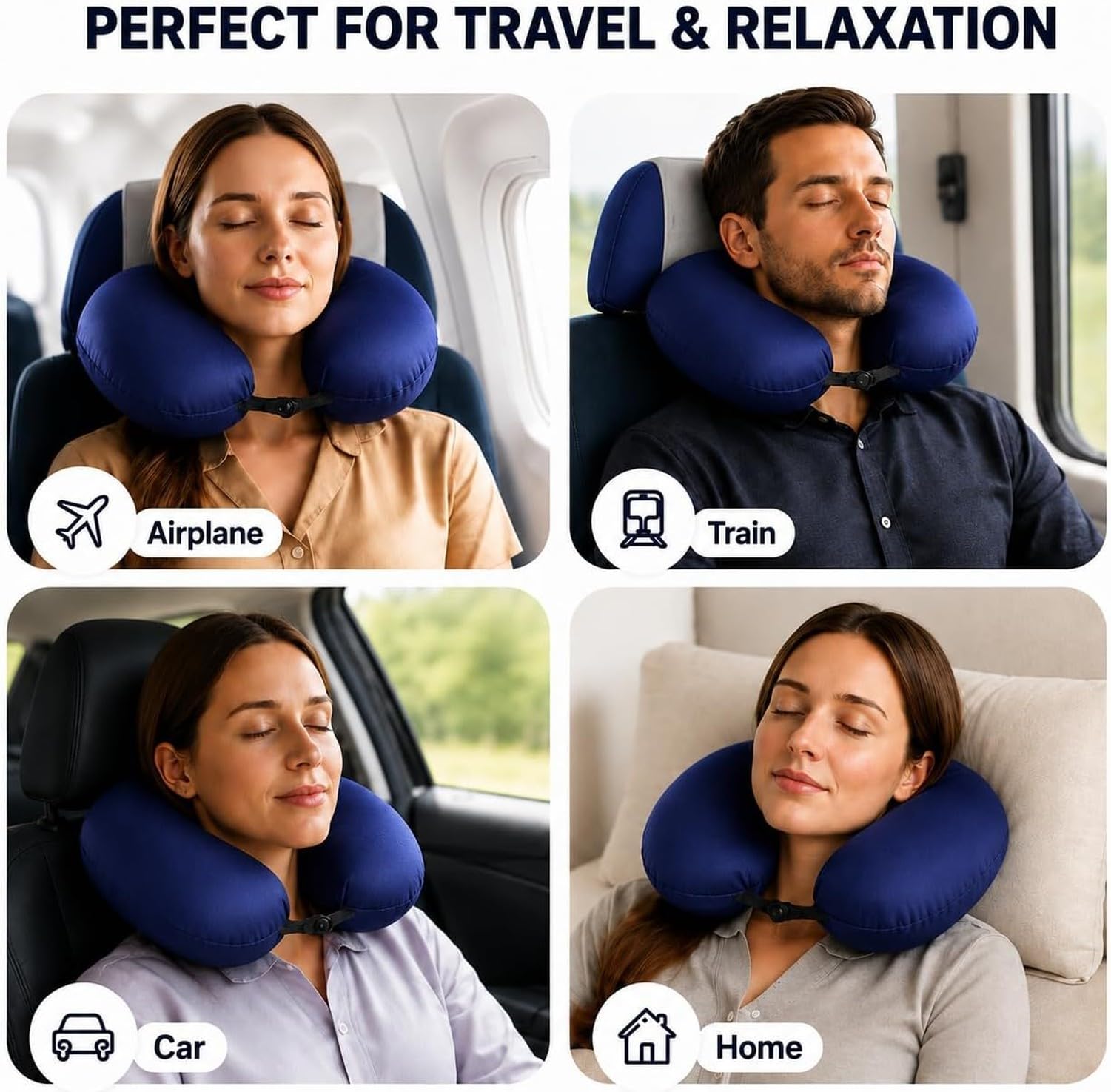 120x90 100% Sete de Morera Alcolchada Cervical para Viajes, Almohada Avión y Coche Ligera 22 Momme, Alivio Dolor Cuello y Hombros Durante Vuelo Largo o Descanso