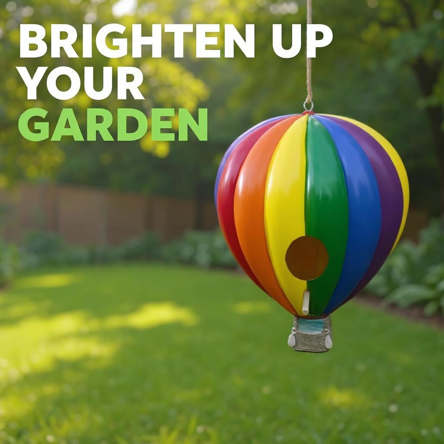 Spoontiques Hot Air Balloon Birdhouse - Garden Décor - Hanging Novelty Decorative Bird House for Yard, Garden Decoration, Outdoor Patio