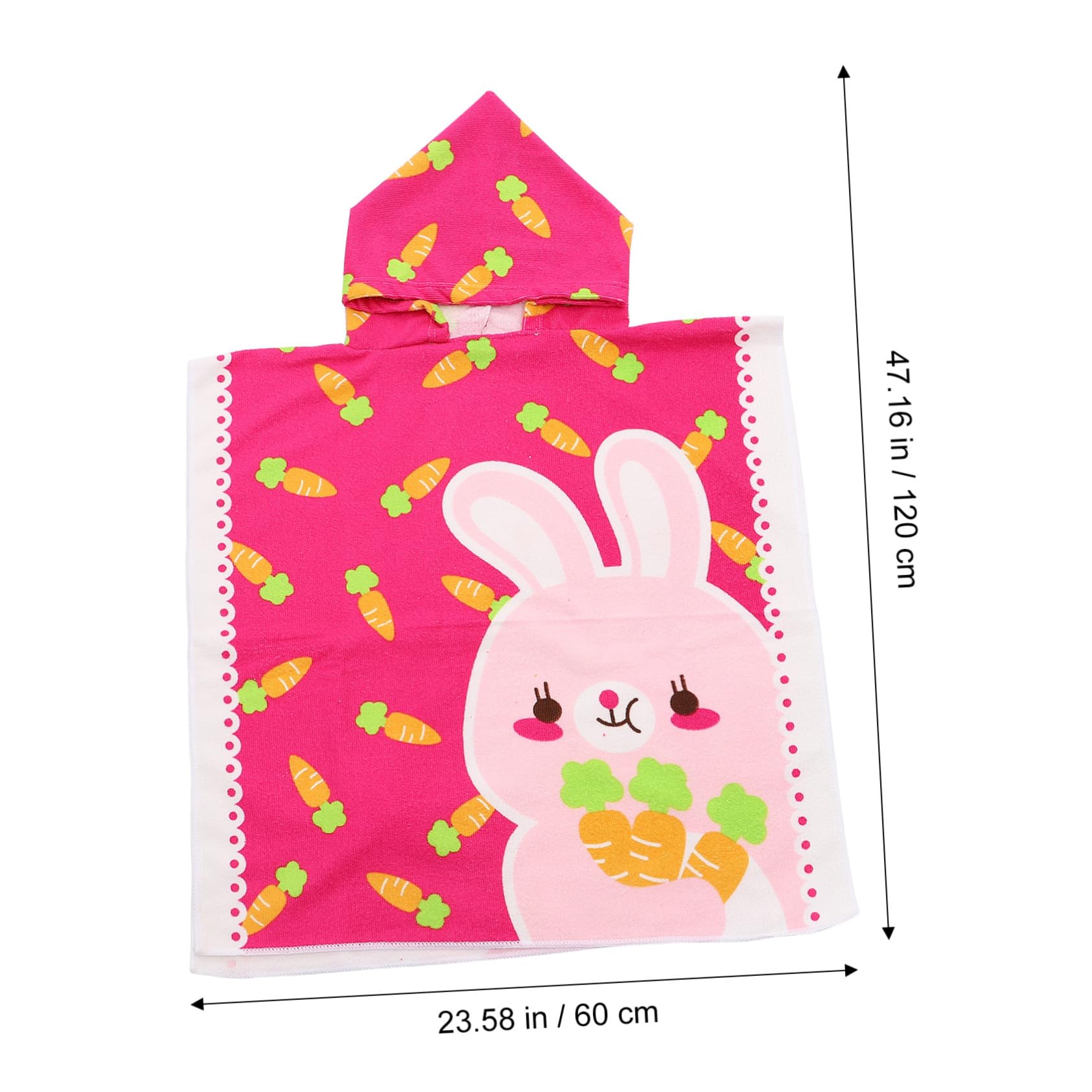 STOBAZA 2pièces Serviette De Plage à Capuche pour Garçon Fille Cape De Bain Colorée pour Piscine Détente Et Baignade Motif Cartoon Lapin
