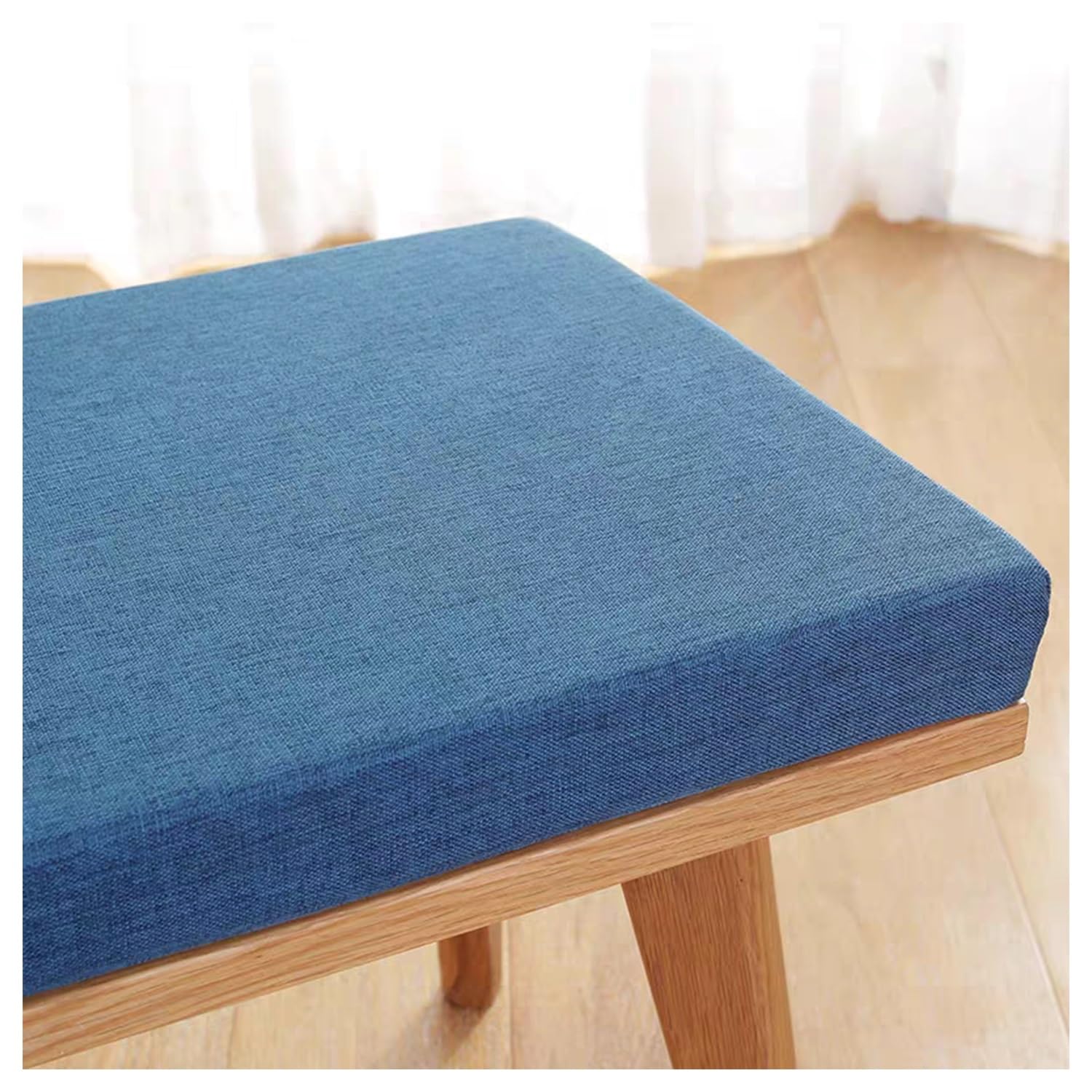 Coussin de banc de jardin bleu 70x40 cm avec mousse épaisse 5 cm pour assise extérieure et intérieure