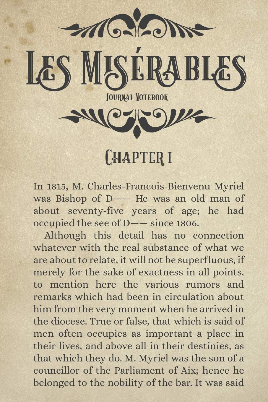 Les Miserables Journal Notebook: (French Novel Diary 6x9)