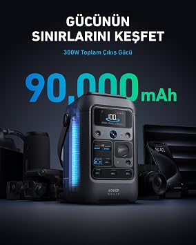 Anker SOLIX C300X DC Taşınabilir Güç Kaynağı + PS60 Taşınabilir Güneş Jeneratörü