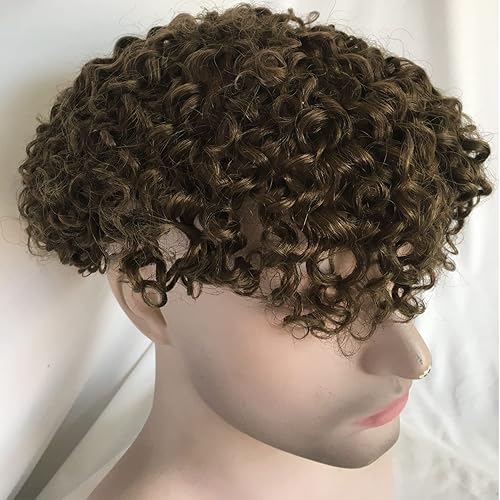 Miniatura 3 de Toupee - Sistema de reemplazo de cabello humano europeo para hombres, extensiones suaves y finas, súper completo, encaje suizo, 10 x 8 pulgadas,