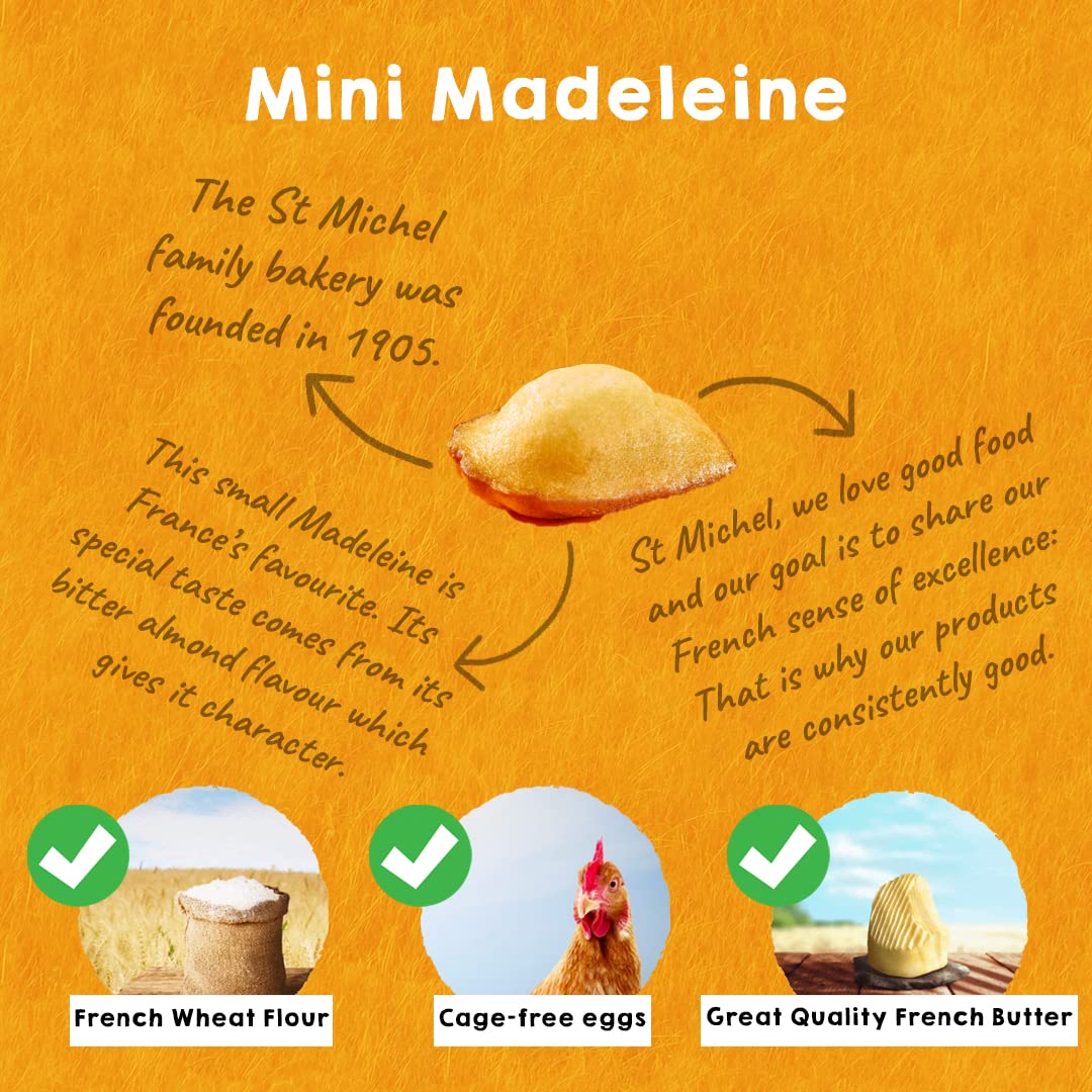 St Michel Traditional Mini Madeleines French Sponge Cakes Made In France, Pack of 6 (2.99oz each) Non-GMO. image 2
