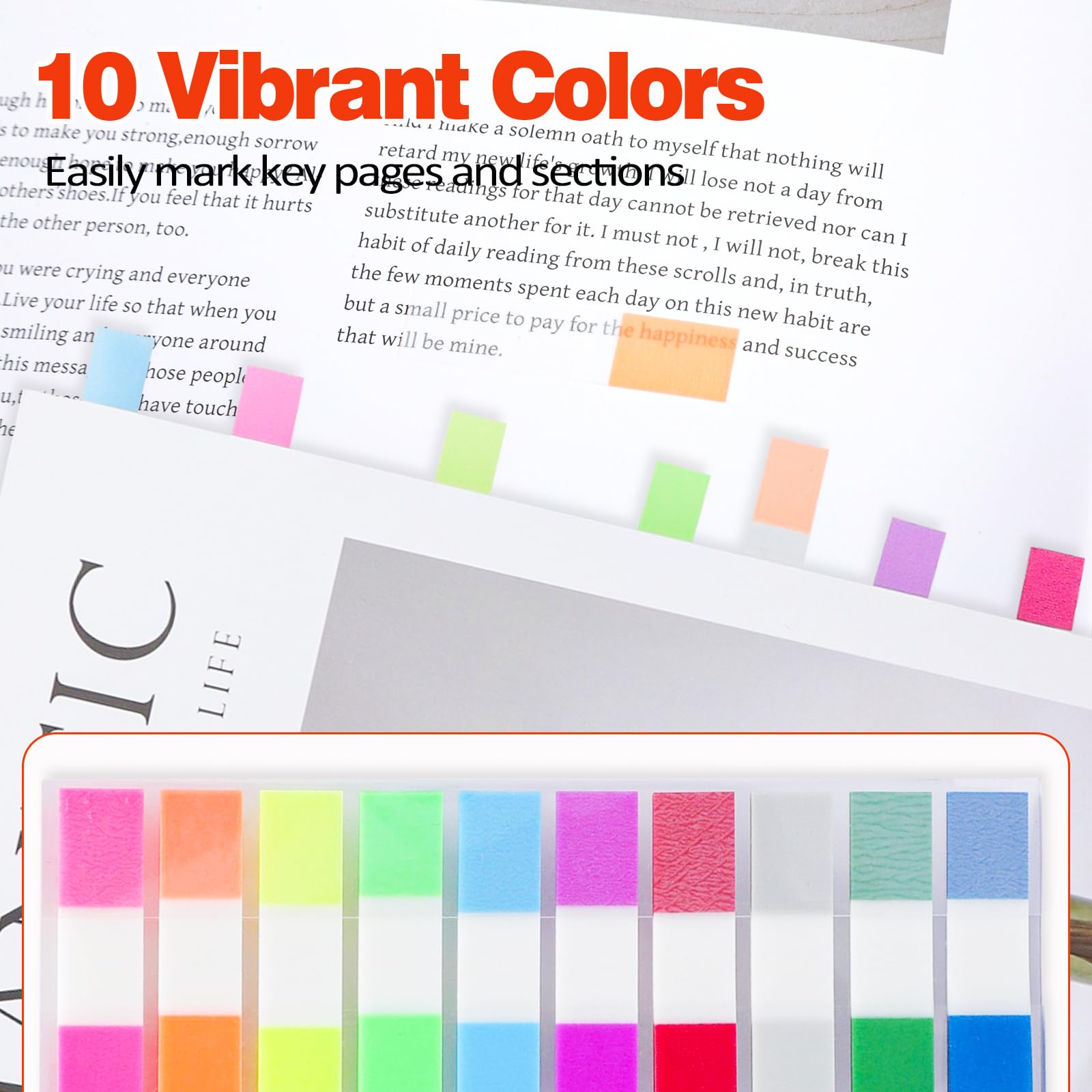 Post it Marque Pages Adhésifs 1000 Feuilles 10 Couleurs Réinscriptibles