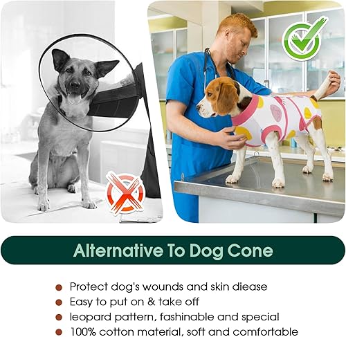 Miniatura 176 de Kuoser Traje de cirugía para perro, cómodo traje de recuperación para perros, mameluco protector posoperatorio, alternativa suave al cuello E