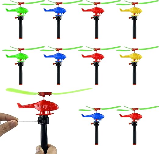 XIPEGPA 10PCS Flying Helicopters Planes 360°Rotating Airplanes Helicopter Airplane for Boys Girls Goodie Bag Stuffers Classroom Prizes Bulk Party Favors