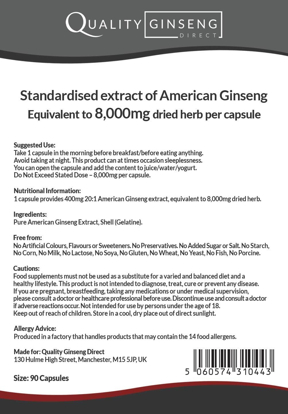 American Ginseng - 8,000mg Capsules - Powerful Formula (90), 0.3 g (Pack of 1) - Image 5